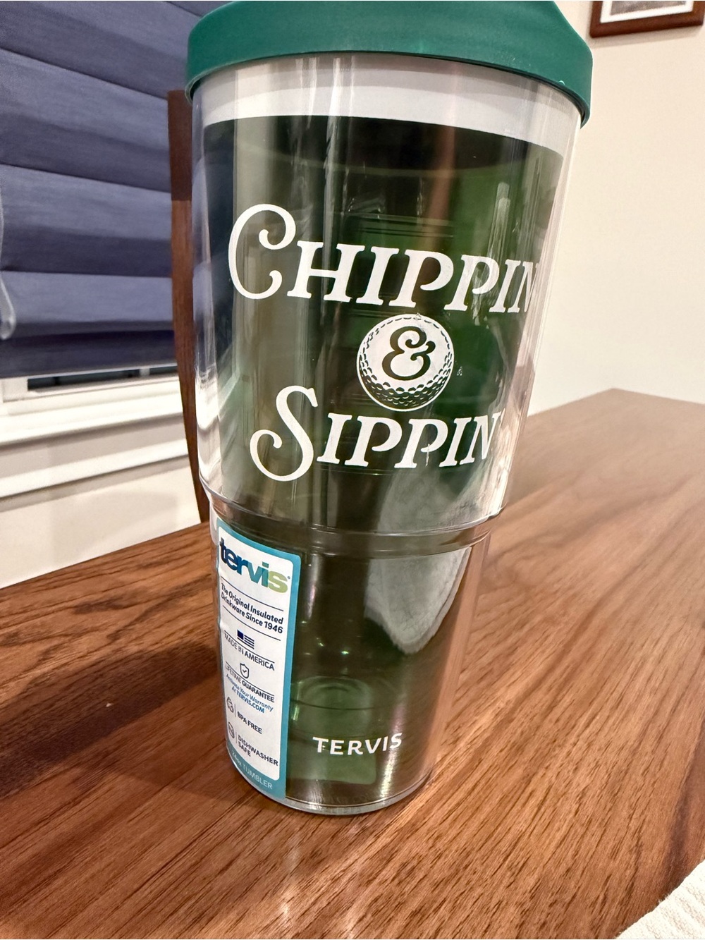 NWT tervis Green 'Chippin' & Sippin' Insulated Tumbler 24 oz - Picture 3 of 5